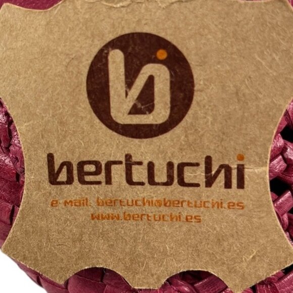 Bertuchi Genuine Leather Slip-On Mules Flats Loafers Woven Dark Pink Size 38 - Picture 12 of 16